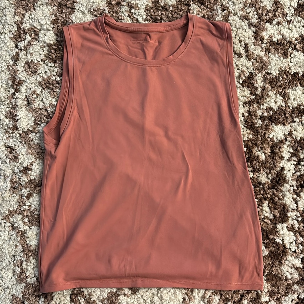 Basic Muted Peach Sleeveless Top